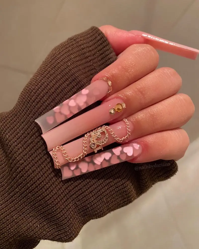 Pink Valentine’s Day Nail