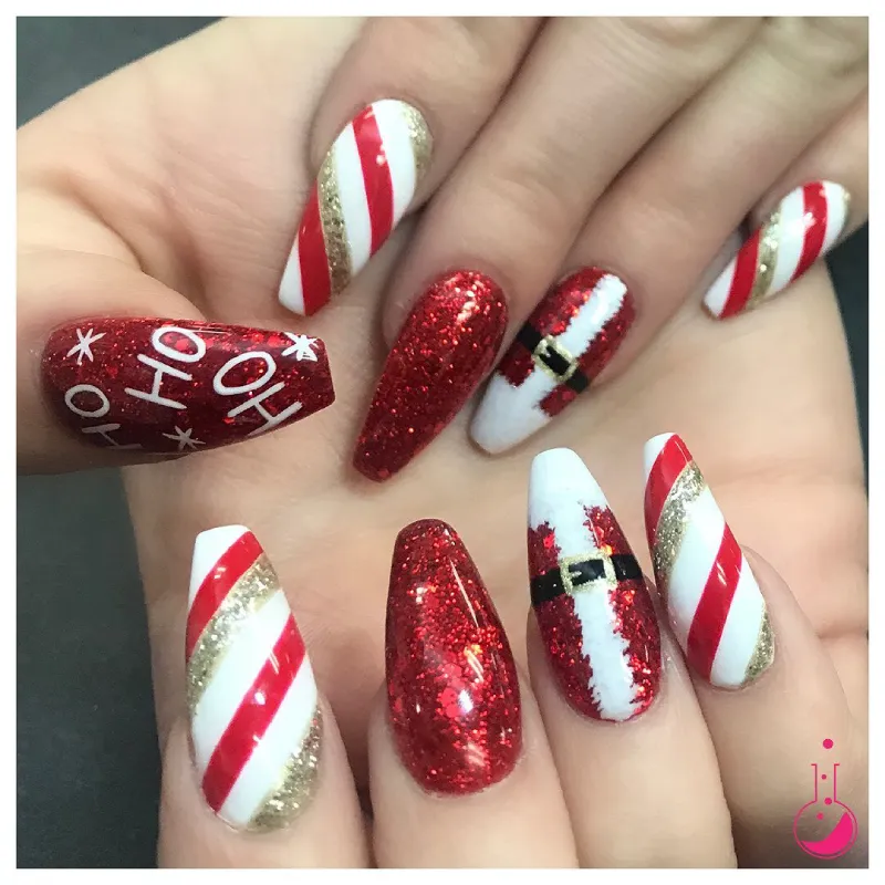 Red and White Christmas Nail Designs