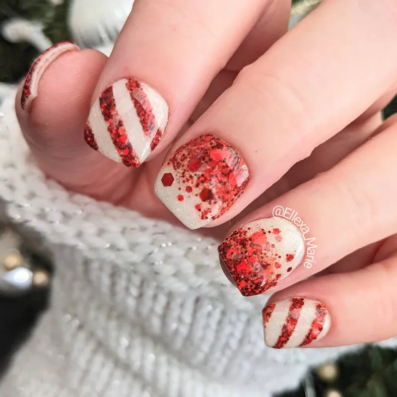 Red and White Christmas Nail Designs