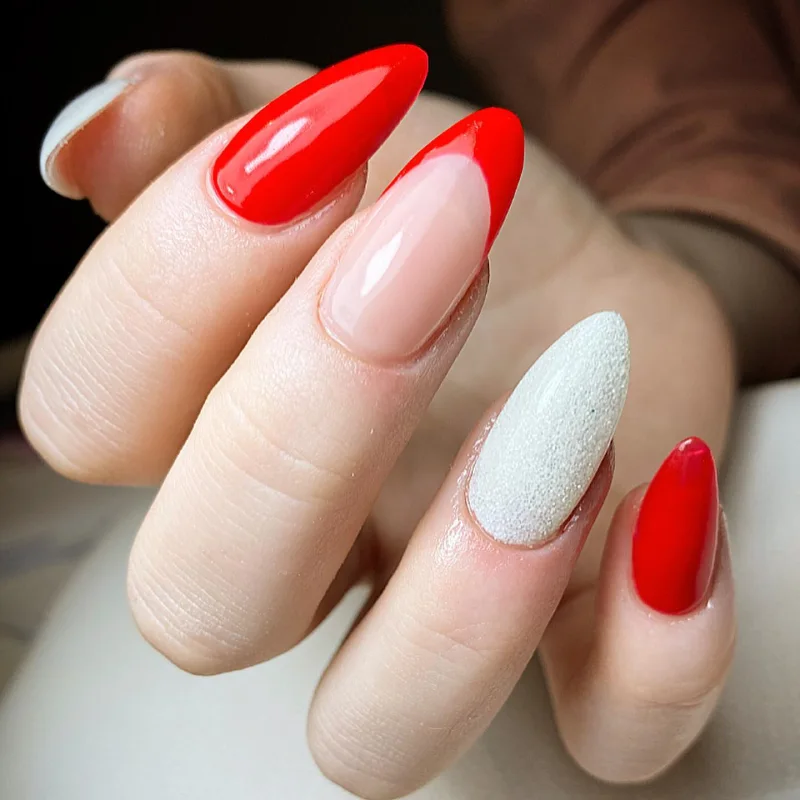 Red and White Christmas Nail Designs