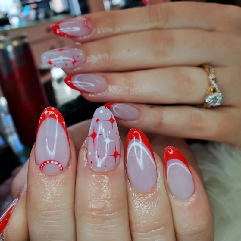 Red and White Christmas Nail Designs