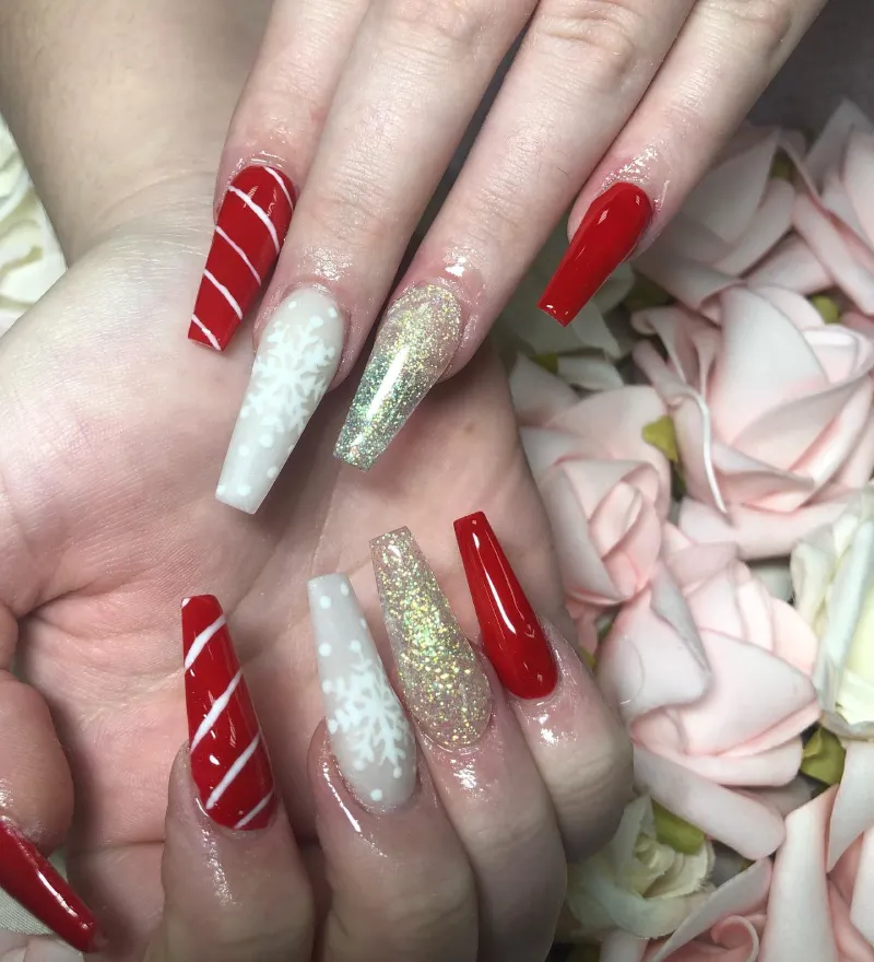 Red and White Christmas Nail Designs