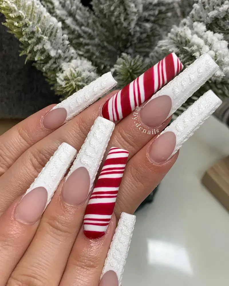 Red and White Christmas Nail Designs