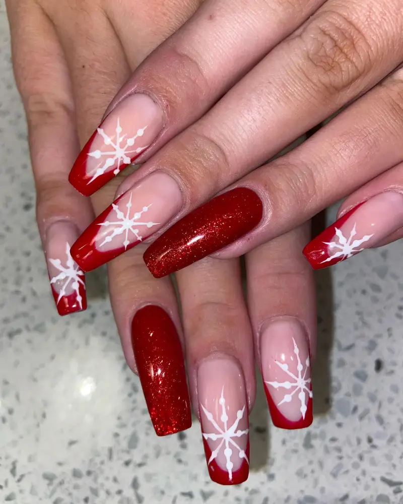 Red and White Christmas Nail Designs