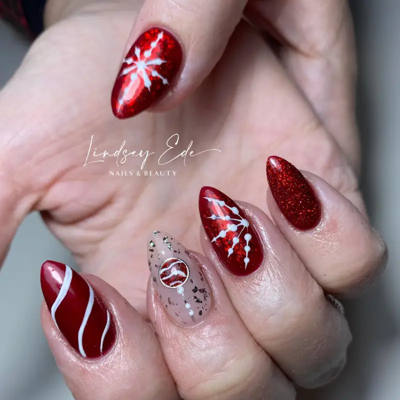 Red and White Christmas Nail Designs