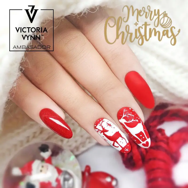 Red and White Christmas Nail Designs