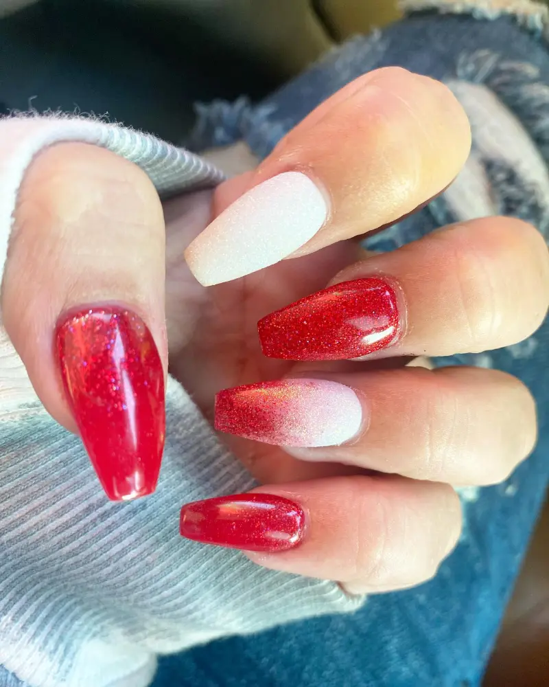 Red and White Christmas Nail Designs