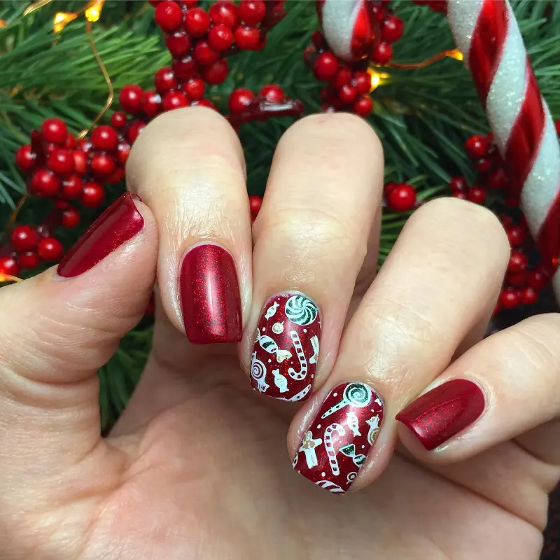 Red and White Christmas Nail Designs