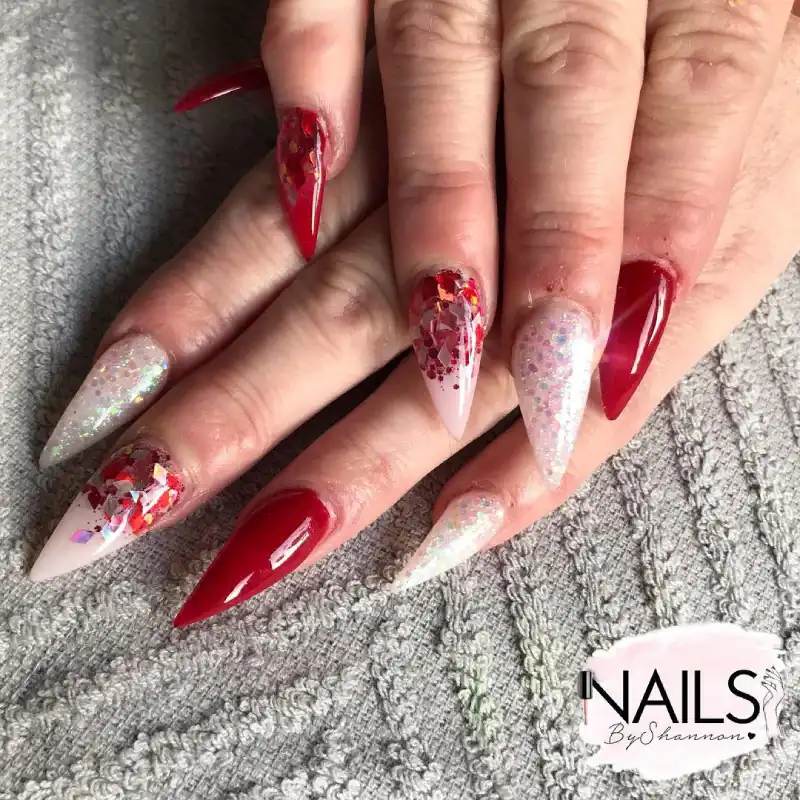 Red and White Christmas Nail Designs