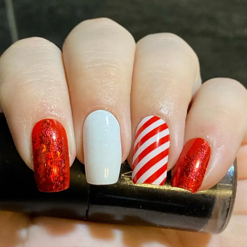 Red and White Christmas Nail Designs