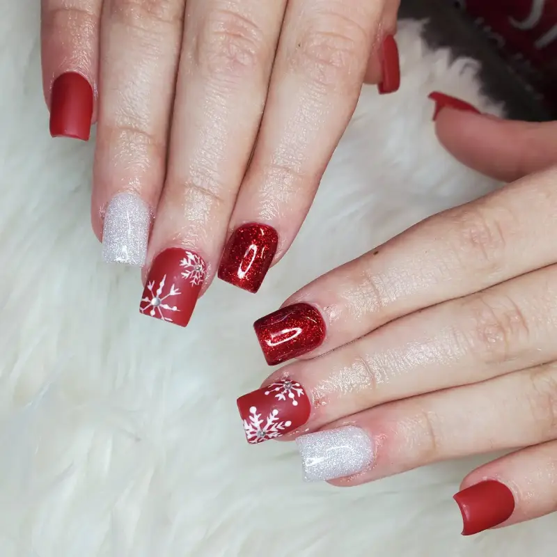 Red and White Christmas Nail Designs