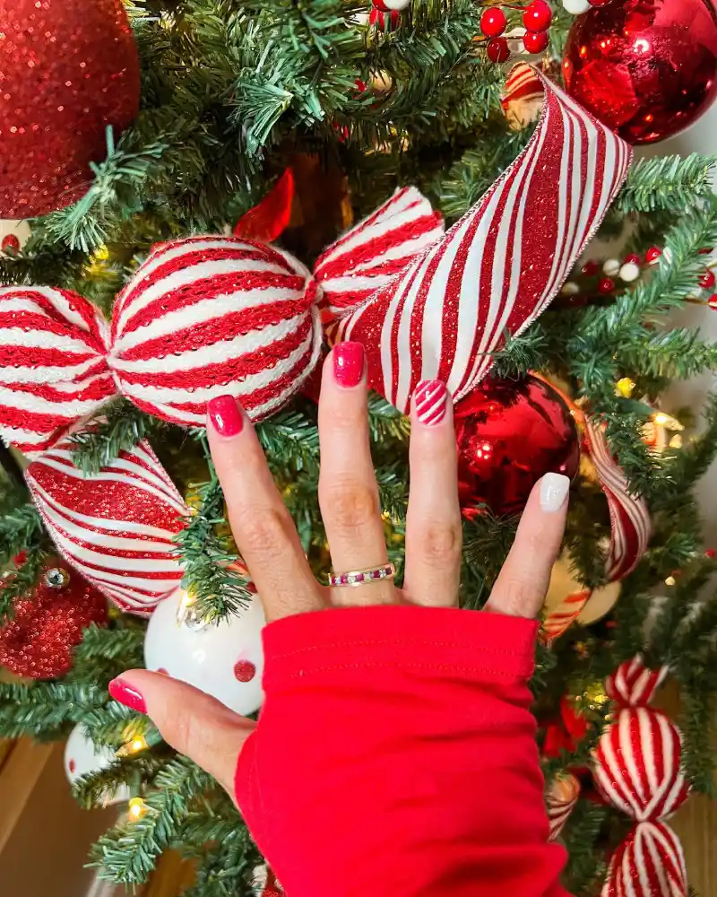 Red and White Christmas Nail Designs