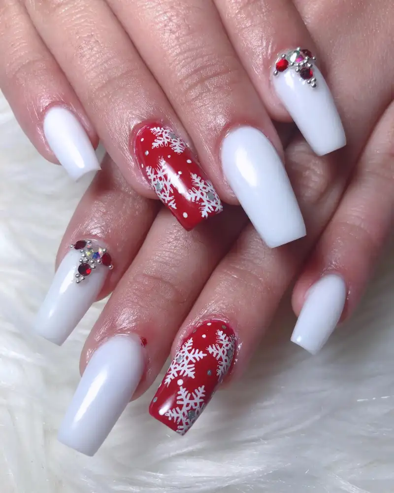 Red and White Christmas Nail Designs