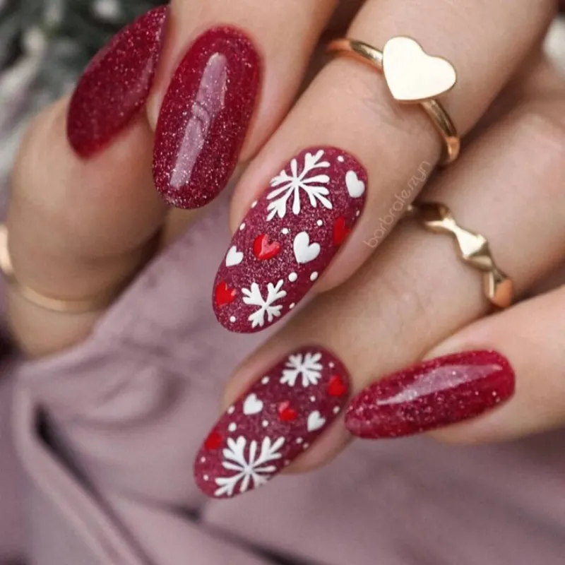 Red and White Christmas Nail Designs