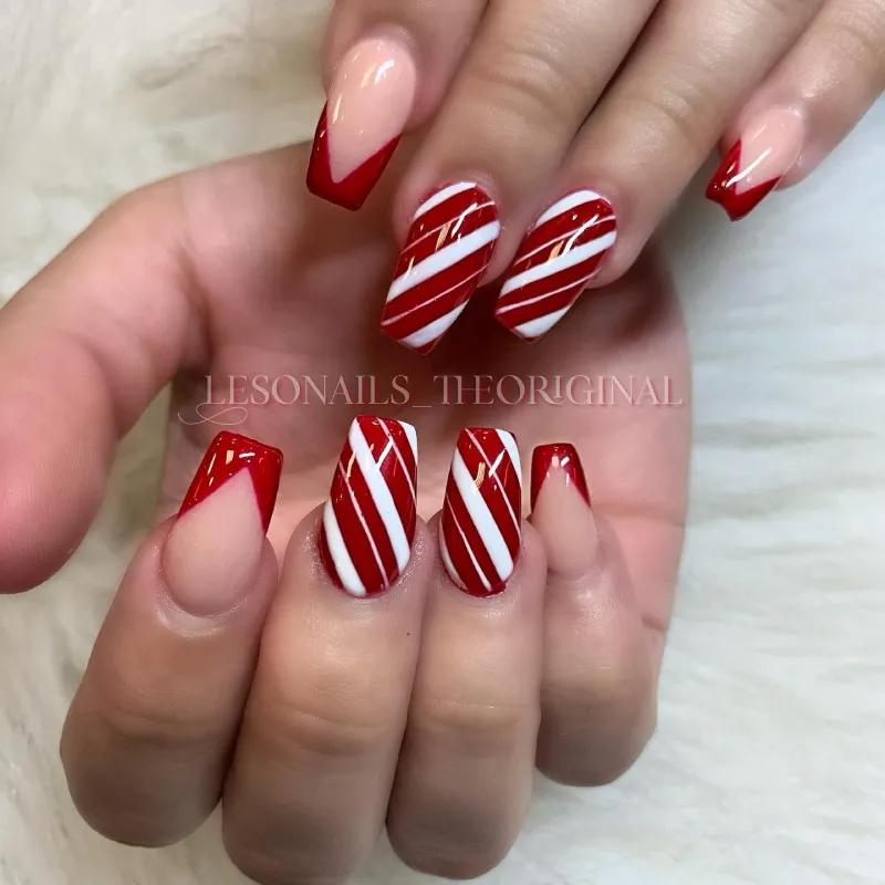 Red and White Christmas Nail Designs