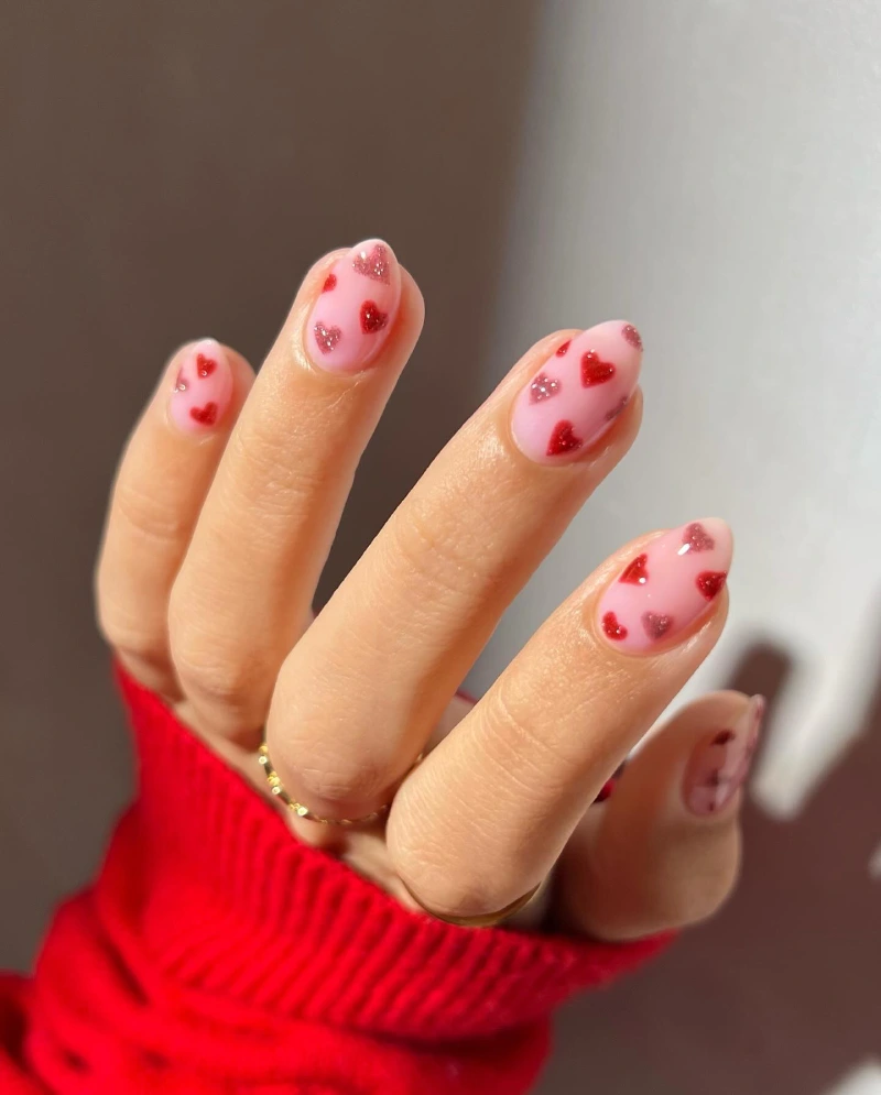 Simple Valentine's Day Nails