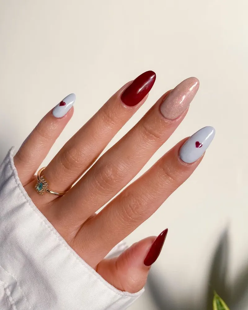 Simple Valentine's Day Nails