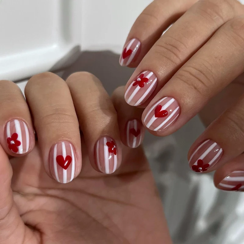 Simple Valentine's Day Nails