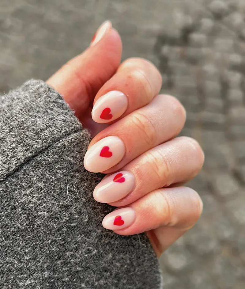 Simple Valentine's Day Nails