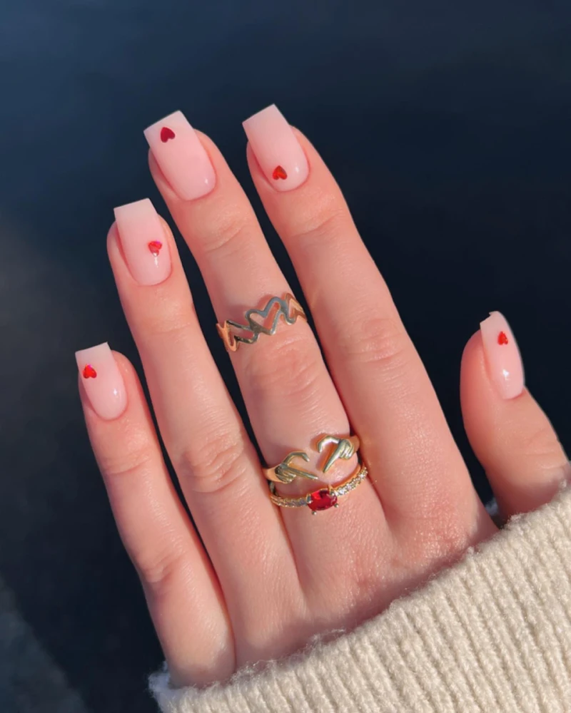 Square Valentine Nail Ideas