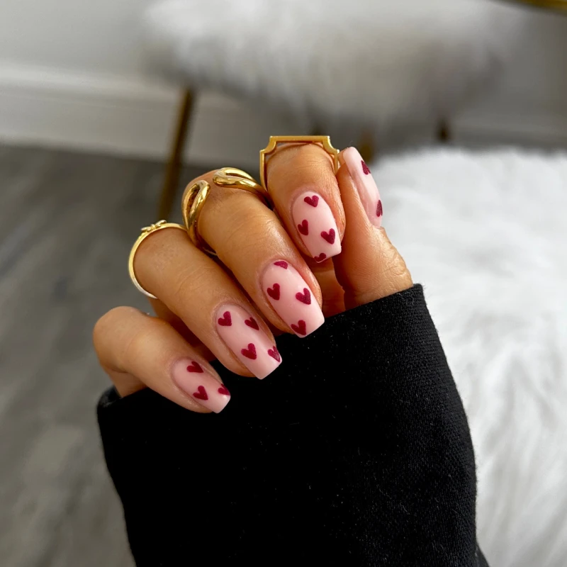 Square Valentine Nail Ideas