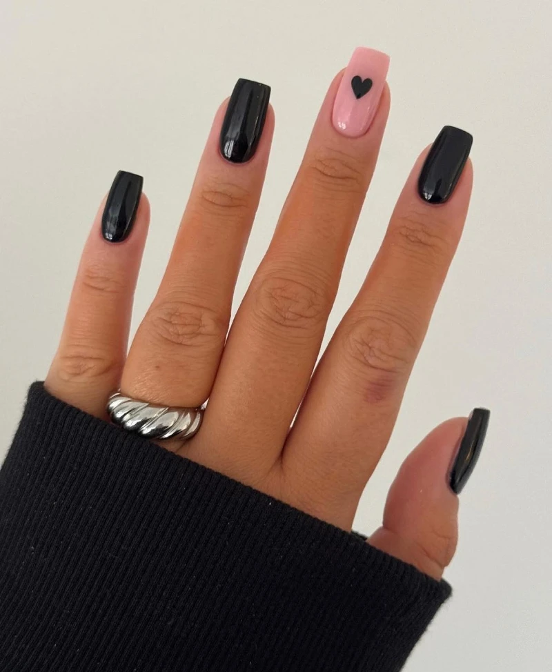 Square Valentine Nail Ideas