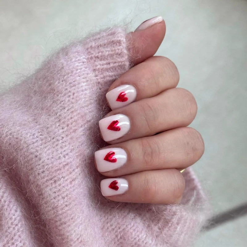 Square Valentine Nail Ideas