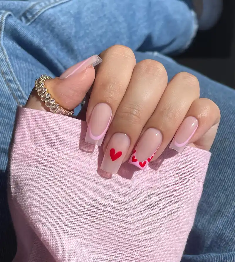 Square Valentine Nail Ideas