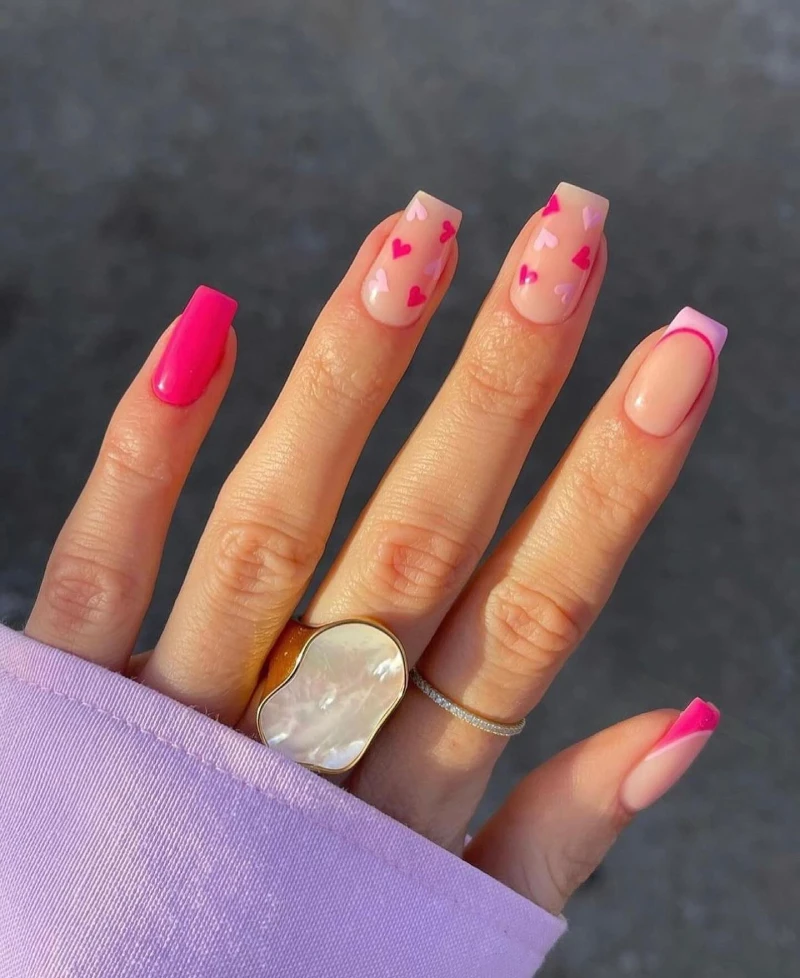 Square Valentine Nail Ideas