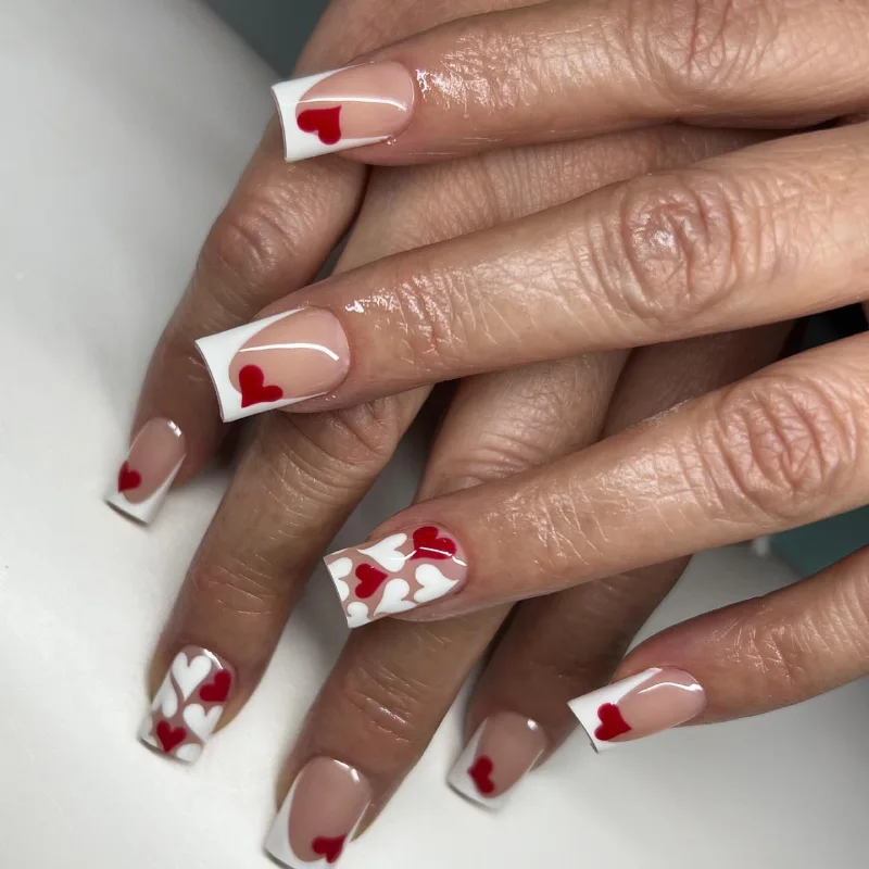 Square Valentine Nail Ideas