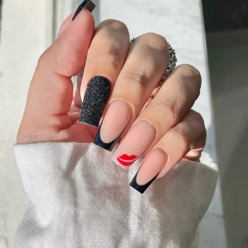 Square Valentine Nail Ideas