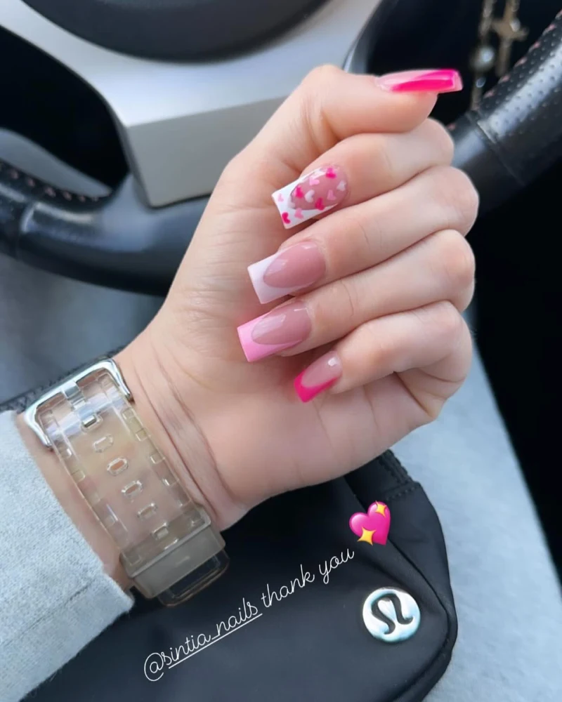 Square Valentine Nail Ideas