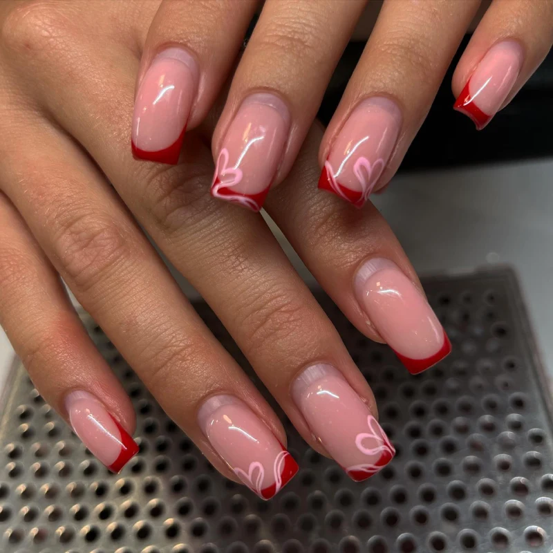 Square Valentine Nail Ideas