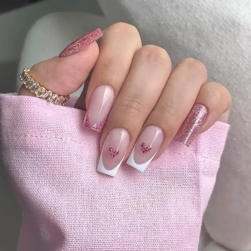 Square Valentine Nail Ideas