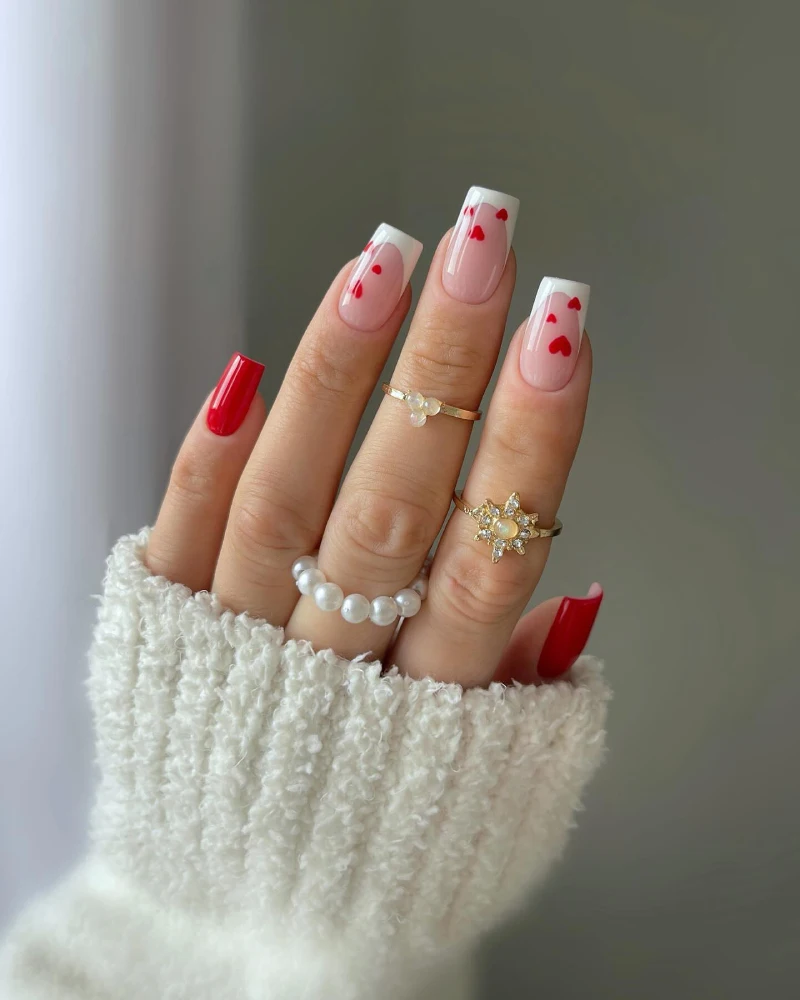 Square Valentine Nail Ideas