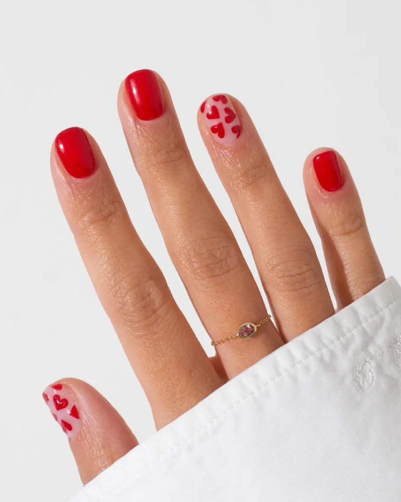 Square Valentine Nail Ideas