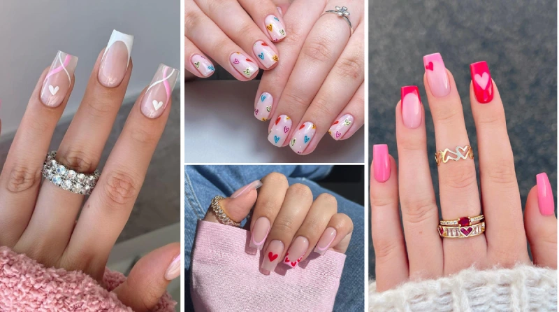 Romantic Square Valentine Nail Ideas